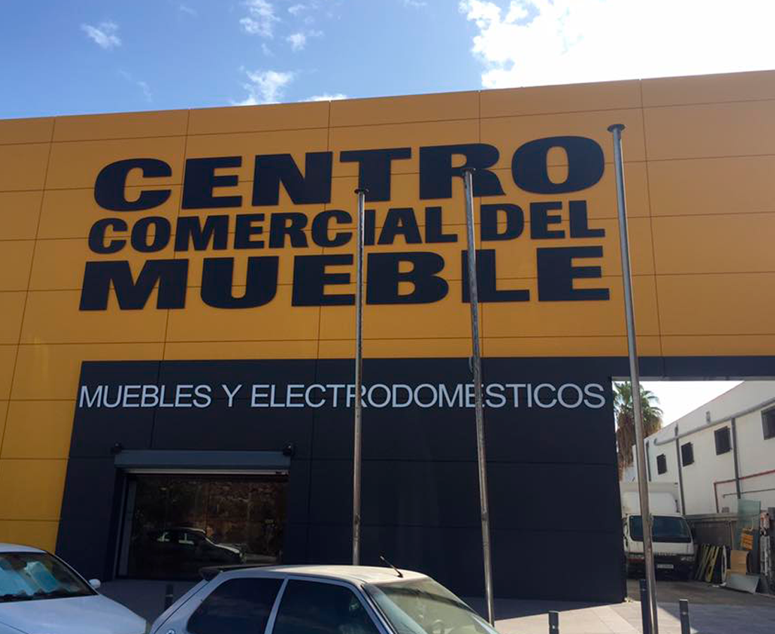 centro comercial del mueble rotulo fachada anuncios luminosos torres